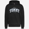 Bluza Tommy Jeans męska czarna kangurka z kapturem